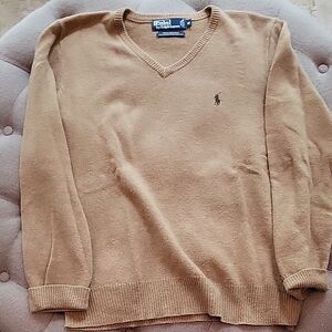 Polo by Ralph Lauren Men's Beige V-Neck Sweater
